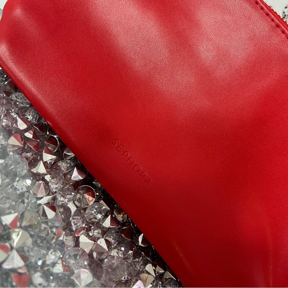 Sephora bag makeup cosmetic case bag red black gold zipper brand new - Picture 10 of 15